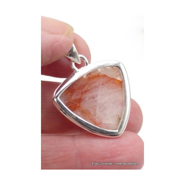Pendentif Quartz Hématoïde triangulaire Pendentifs pierres naturelles TUV11.3