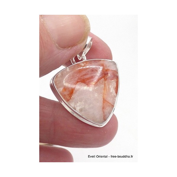 Pendentif Quartz Hématoïde triangulaire Pendentifs pierres naturelles TUV11.3