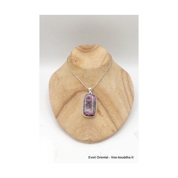Grand pendentif rectangulaire en Rhodonite Pendentifs pierres naturelles TUV8.3