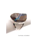 Bague Opale Boulder marron bleu T 53 - Bagues pierres naturelles