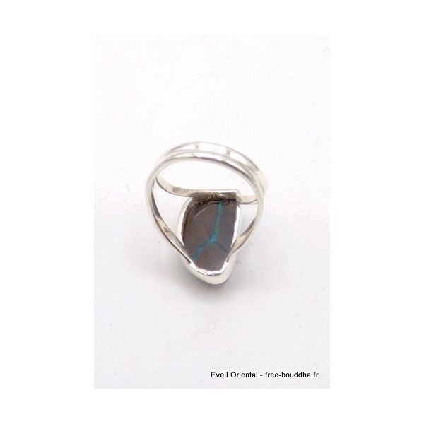 Bague Opale Boulder marron bleu T 53 Bagues pierres naturelles TUV63.3