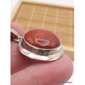 Pendentif argent CORAIL SPONGIEUX - Pendentifs pierres naturelles