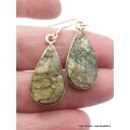 Boucles d'oreilles Labradorite brutes forme goutte Bijoux en Labradorite RV3.3