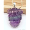 Pendentif Multi-fluorite sculptée Fleur semi-oval Pendentifs pierres naturelles RV27.3