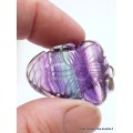 Pendentif Multi-fluorite sculptée Fleur semi-oval Pendentifs pierres naturelles RV27.3