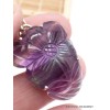 Pendentif Multi-fluorite sculptée Fleur semi-oval Pendentifs pierres naturelles RV27.3