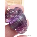Pendentif Multi-fluorite sculptée Fleur semi-oval Pendentifs pierres naturelles RV27.3