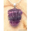 Pendentif Multi-fluorite sculptée Fleur semi-oval Pendentifs pierres naturelles RV27.3