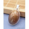 Pendentif Pierre du Soleil Noire oval Pendentifs pierres naturelles RV49.3