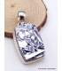Pendentif argent Silicone rectangulaire Pendentifs pierres naturelles DA51.1