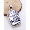 Pendentif argent Silicone rectangulaire Pendentifs pierres naturelles DA51.1