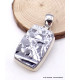 Pendentif argent Silicone rectangulaire Pendentifs pierres naturelles DA51.1