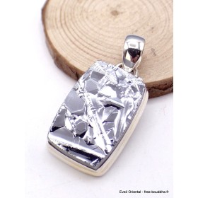 Pendentif argent Silicone rectangulaire Pendentifs pierres naturelles DA51.1