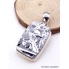 Pendentif argent Silicone rectangulaire Pendentifs pierres naturelles DA51.1