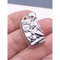 Pendentif argent Silicone rectangulaire Pendentifs pierres naturelles DA51.1