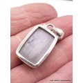 Pendentif argent Silicone rectangulaire Pendentifs pierres naturelles DA51.1