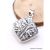 Pendentif argent Silicone losange Pendentifs pierres naturelles DA51.3