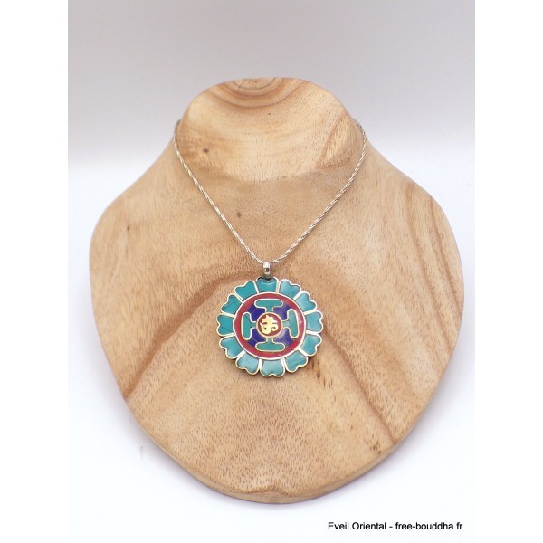 Pendentif tibétain symboles bouddhistes Pendentifs tibétains bouddhistes PT25
