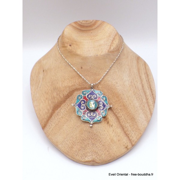 Pendentif bouddhiste Dorjé et Om Pendentifs tibétains bouddhistes PT25.1