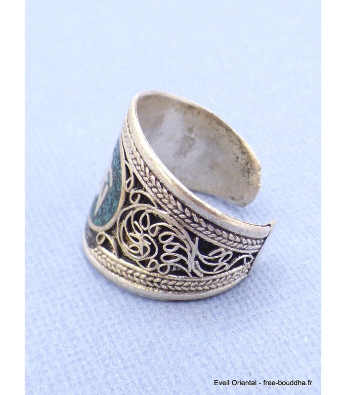 Bague tibétaine Om pierres fantaisie Bagues tibétaines bouddhistes ref107.5