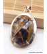 Pendentif en Jaspe Pilbara noir bronze facetté Pendentifs pierres naturelles BZ41.2
