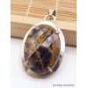 Pendentif en Jaspe Pilbara noir bronze facetté Pendentifs pierres naturelles BZ41.2