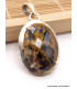 Pendentif en Jaspe Pilbara noir bronze facetté Pendentifs pierres naturelles BZ41.2
