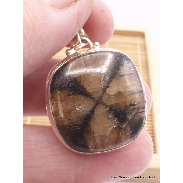 Pendentif carré Chiastolite Andalousite Pendentifs pierres naturelles TA22.5