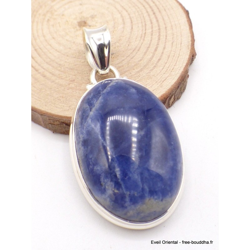 Pendentif argent Sodalite bleue ovale Pendentifs pierres naturelles TA3.3