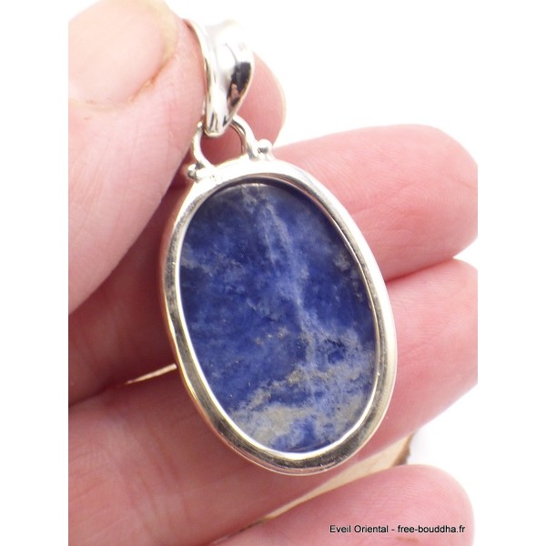 Pendentif argent Sodalite bleue ovale Pendentifs pierres naturelles TA3.3