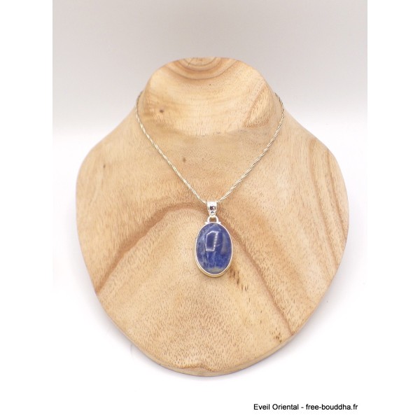 Pendentif argent Sodalite bleue ovale Pendentifs pierres naturelles TA3.3