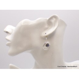 Boucles d'oreilles Labradorite forme spirale Bijoux en Labradorite JA78.1