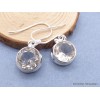 Boucles d'oreilles rondes Cristal de roche facetté Bijoux en Cristal de roche CZ82.2