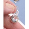 Boucles d'oreilles rondes Cristal de roche facetté Bijoux en Cristal de roche CZ82.2