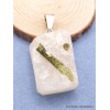 Pendentif rectangulaire véritable Emeraude sur Quartz Pendentifs pierres naturelles PU22.3