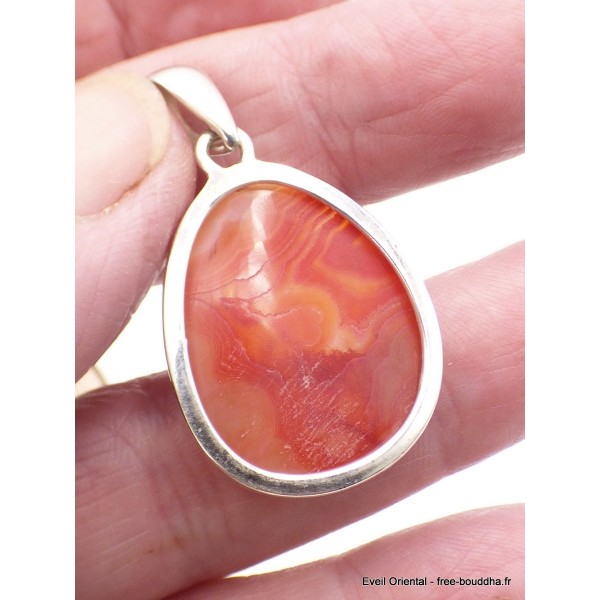 Pendentif en Druze d'Agate rouge Pendentifs pierres naturelles CZ24.4