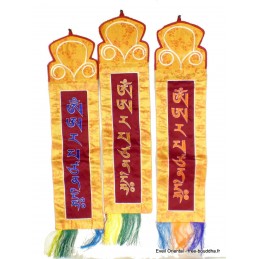 Tenture tibétaine Manjushri bordée main Tentures tibétaines Bouddha MAN12