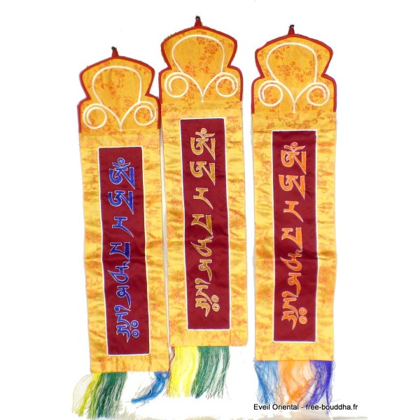 Tenture tibétaine Manjushri bordée main Tentures tibétaines Bouddha MAN12