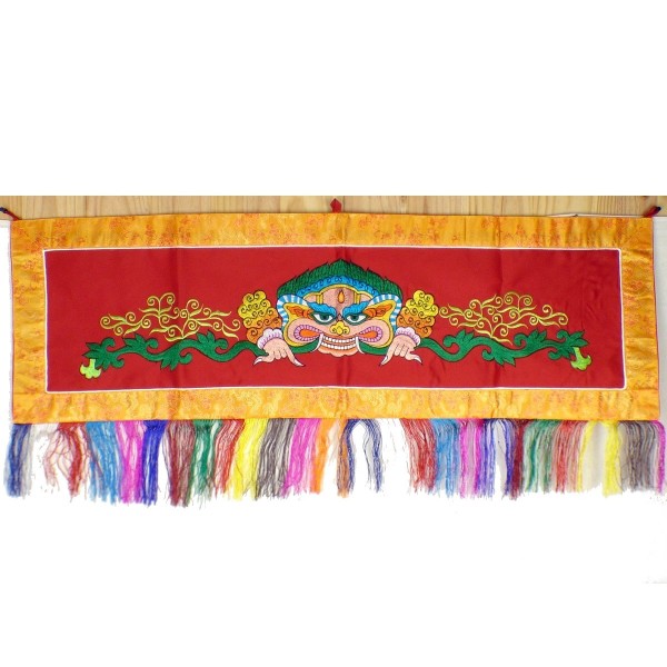 Tenture tibétaine Mahakala rouge Tentures tibétaines Bouddha MAHAK3-a