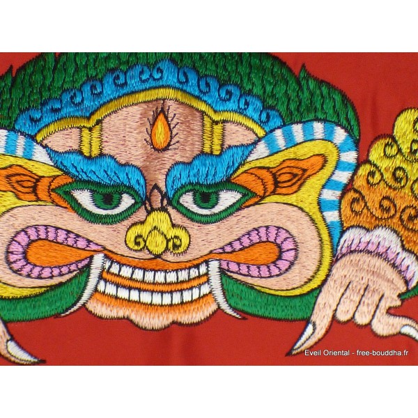Tenture tibétaine Mahakala rouge Tentures tibétaines Bouddha MAHAK3-a