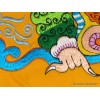 Tenture tibétaine Mahakala Safran turquoise Tentures tibétaines Bouddha NMAHA3