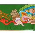 Tenture tibétaine Mahakala verte rouge Tentures tibétaines Bouddha NMAHA7
