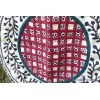 Nappe tibétaine en coton brodé bordeau kaki Tentures tibétaines Bouddha NTK3