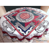 Nappe tibétaine en coton brodé bordeau kaki Tentures tibétaines Bouddha NTK3