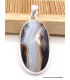 Pendentif Agate noire à bandes oval facetté Pendentifs pierres naturelles XV3.4