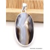 Pendentif Agate noire à bandes oval facetté Pendentifs pierres naturelles XV3.4