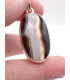 Pendentif Agate noire à bandes oval facetté Pendentifs pierres naturelles XV3.4