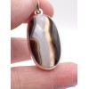 Pendentif Agate noire à bandes oval facetté Pendentifs pierres naturelles XV3.4