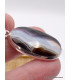 Pendentif Agate noire à bandes oval facetté Pendentifs pierres naturelles XV3.4