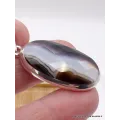 Pendentif Agate noire à bandes oval facetté - Bijoux en Agate Noire à bandes